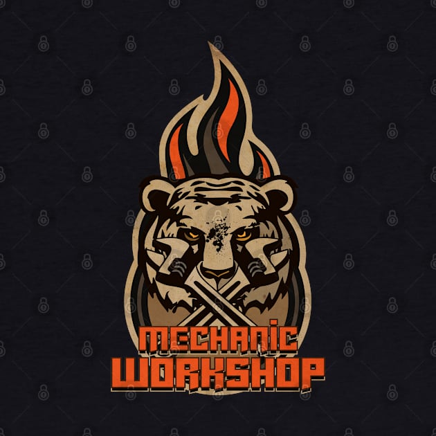 Mechanic Tiger Workshop by CTShirts